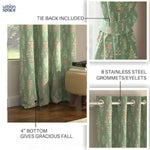 Blackout Curtains, Digital Printed Curtains, Pack of 2 Curtains - Imperial Sage Green