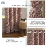 Blackout Curtains, Digital Printed Curtains, Pack of 2 Curtains - Mystic wine
