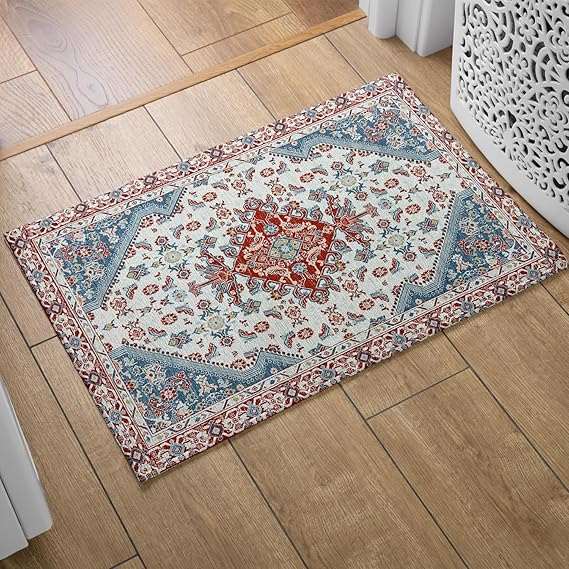 Digital Printed Premium Chenille Floor Carpet Mat, Super Soft Rug with Anti-Skid Backing, Modern Persian Carpet - CR003