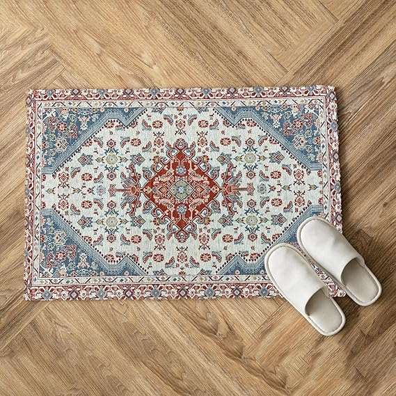 Digital Printed Premium Chenille Floor Carpet Mat, Super Soft Rug with Anti-Skid Backing, Modern Persian Carpet - CR003