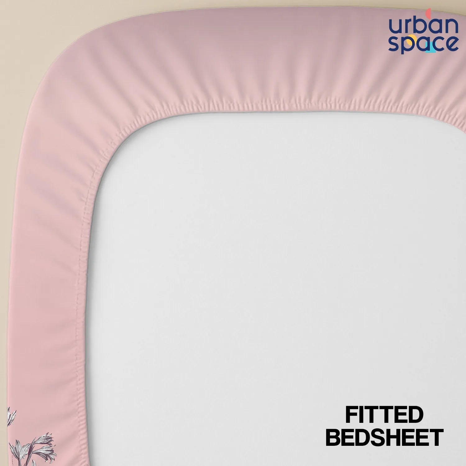 Serene 300 TC 100% Cotton Bedsheet with Pillow Covers, Panel Design - Aranya Mauve