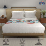 Divine 100% Cotton Bedsheet for Double Bed with 2 Pillow Covers - Binary Peach
