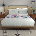 Divine 100% Cotton Bedsheet for Double Bed with 2 Pillow Covers - Binary Mauve