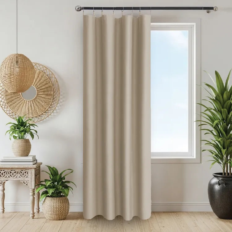 Extra 50% & 70% Light Blocking Curtain Linings for Door, Pack of 1 - White & Beige