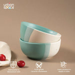 Handmade Ceramic Snack Bowls, Ramen Soup bowls, Serving Bowls, Set of 2, Ocean Green Pearl