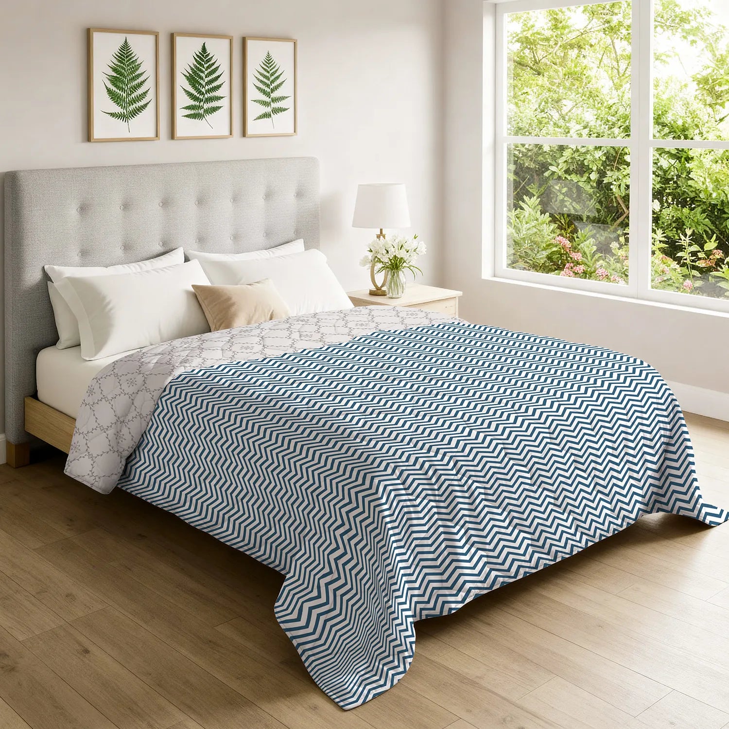 Microfiber 120 GSM All Season AC Blanket / Dohar for bedroom - California Grey