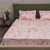 Serene 200 TC 100% Cotton Double Bedsheet with 2 Pillow Covers, Floral Peach