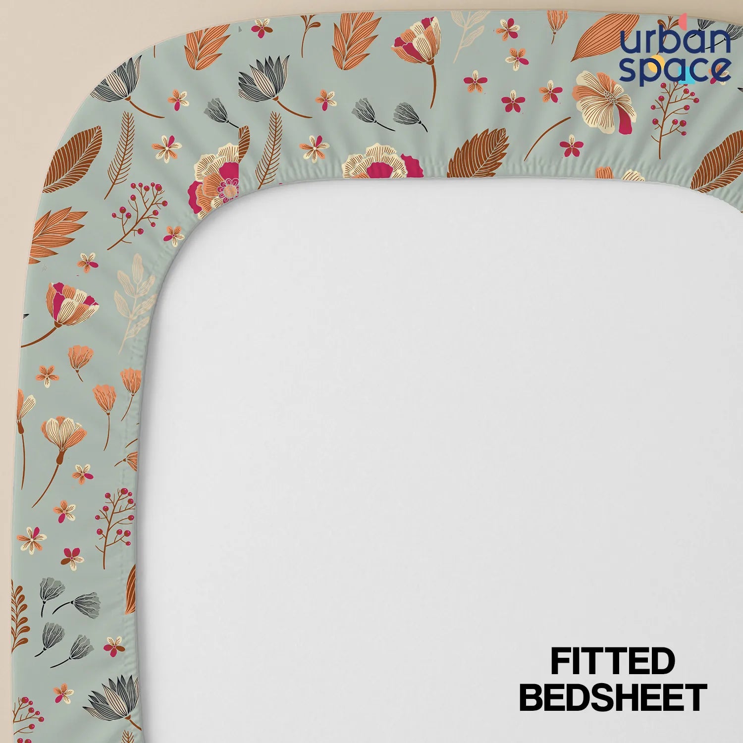 Fitted King Size Cotton Bedsheet - Florence Grey