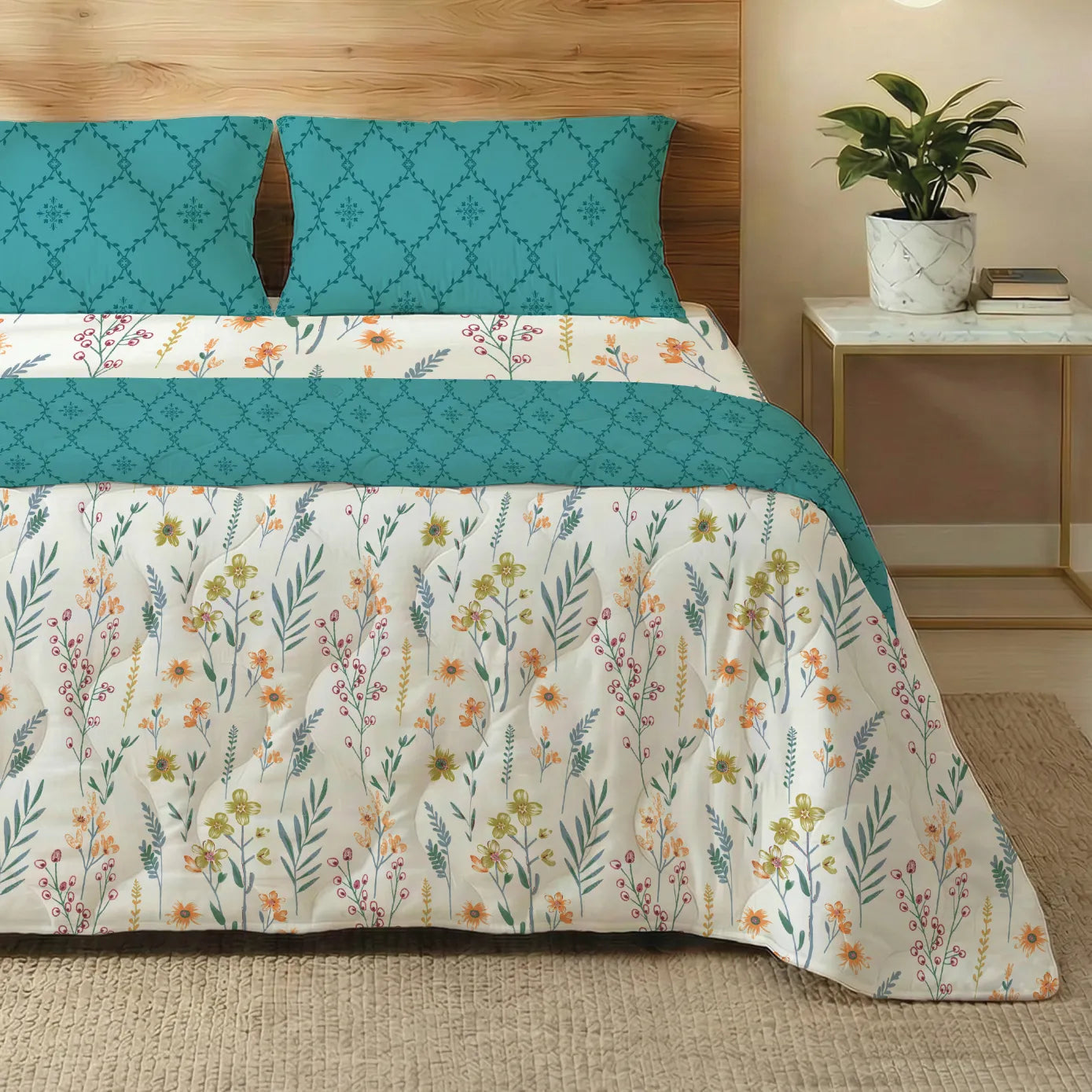 Microfiber Bedsheet + AC Microfiber Dohar Combo Pack - France