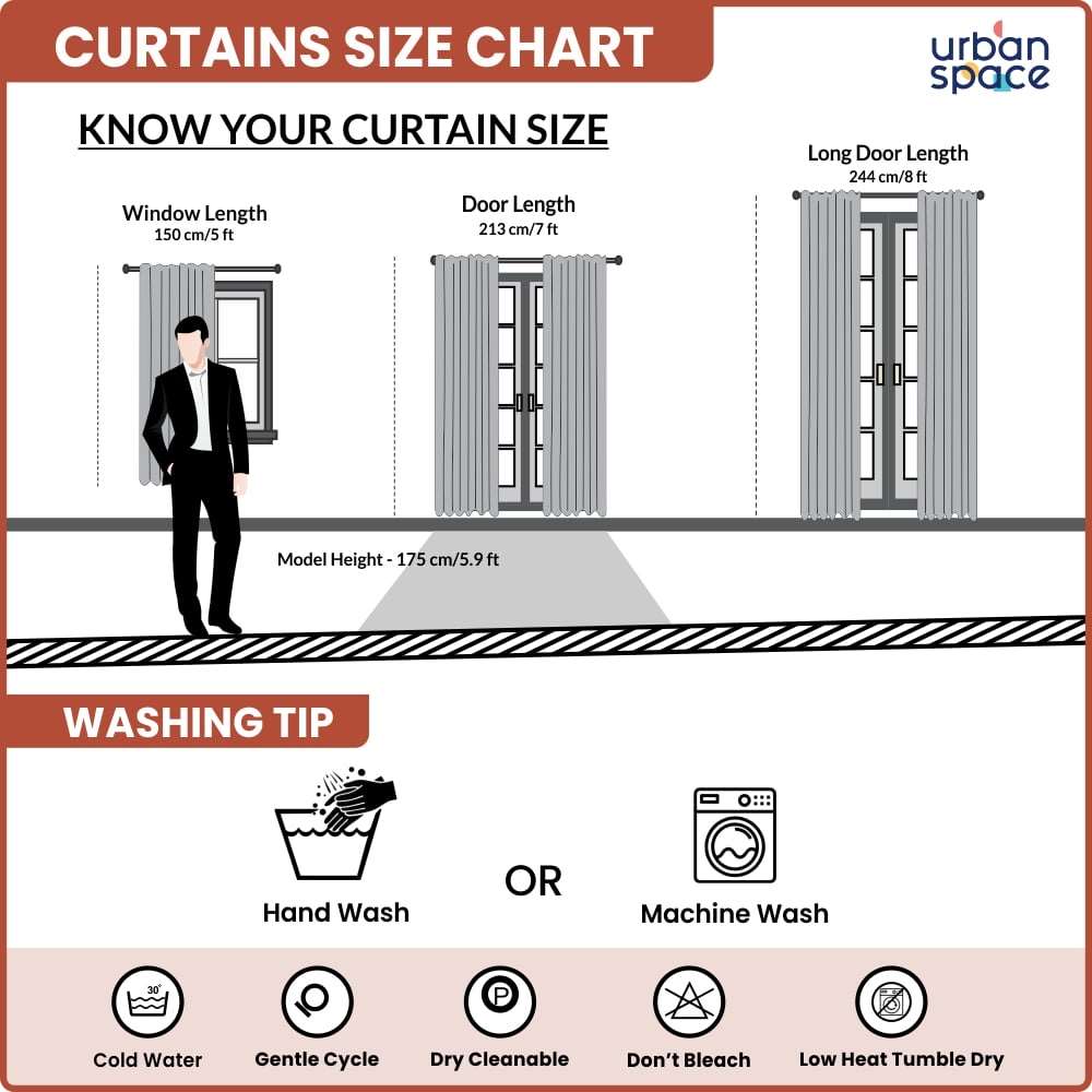 Blackout Curtains, Digital Printed Curtains, Pack of 2 Curtains - Gulmohar