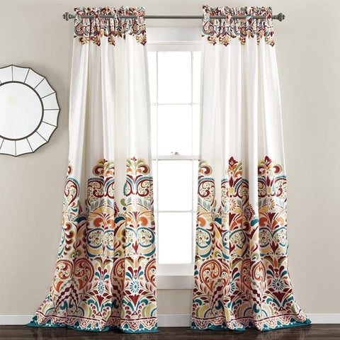 Digital Printed, Room darkening, faux silk heavy curtain for door, Pack of 2 Curtains - Indian Odysey