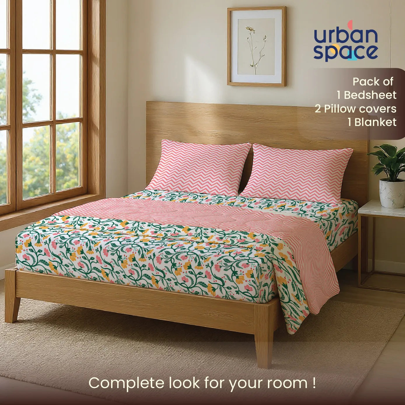 Microfiber Bedsheet + AC Microfiber Dohar Combo Pack - Kashmir