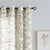Digital Printed, Linen textured Sheer Curtain for Living Room , Curtain for Window/Door, Pack of 2 Curtains - Leaves Brown