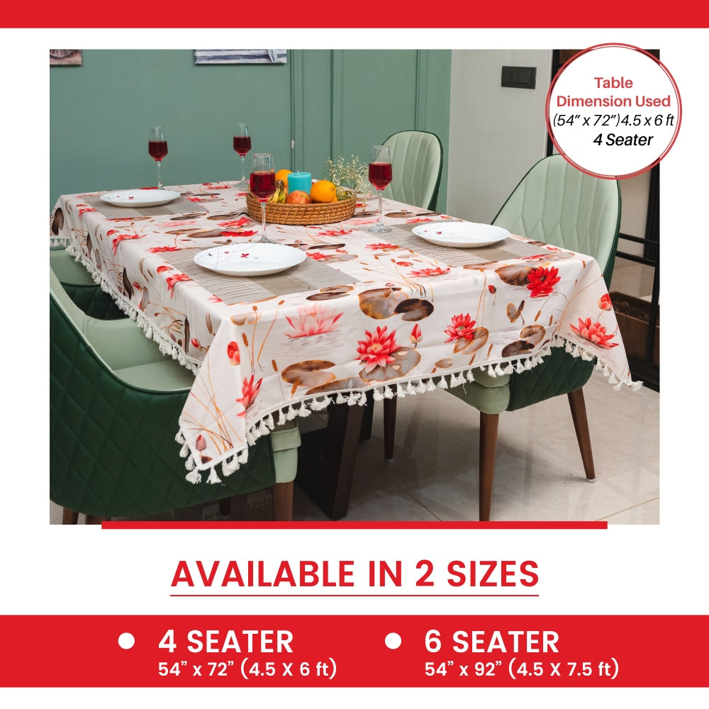 Sicilia : Anti Skid & Water resistant Linen textured Premium table cover for dining table - Lotus