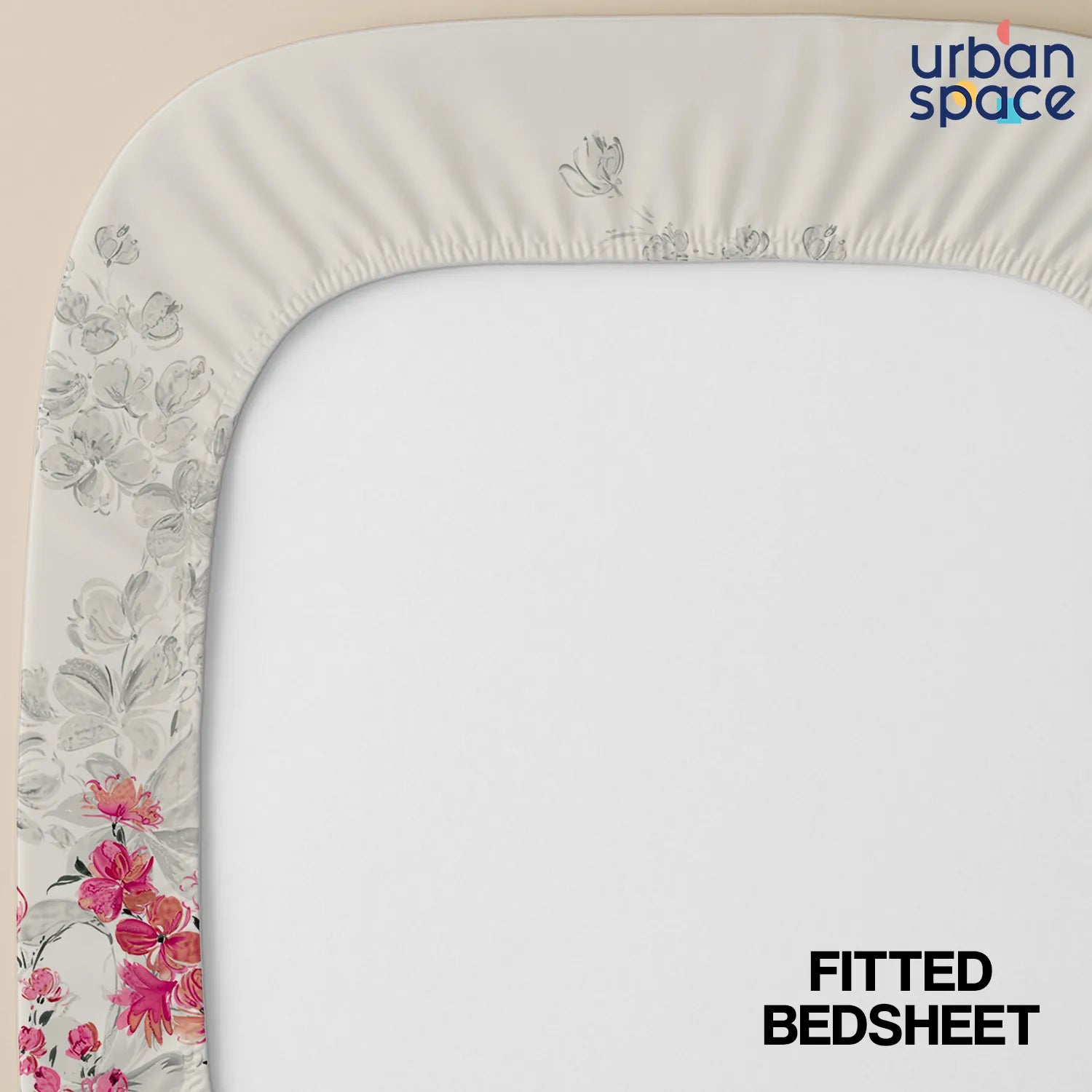 Fitted King Size Cotton Bedsheet - Majestic Pink