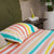 Serene Collection - Breathable 200 TC 100% Pure Cotton Bedsheet with Pillow Cover, MultiColour Stripes-Pastel