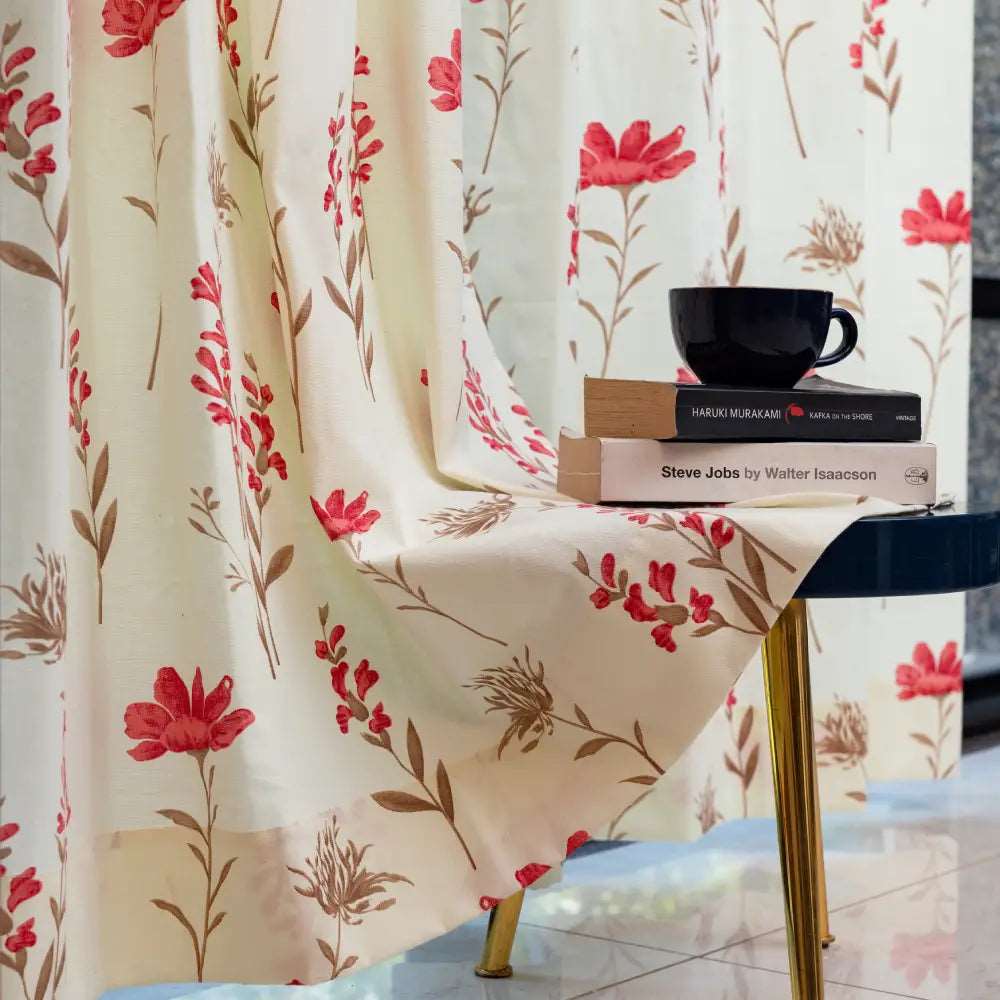 Nancy's Linens Ariana White Floral Net Curtain - Sold By Width, Privacy & Free Postage