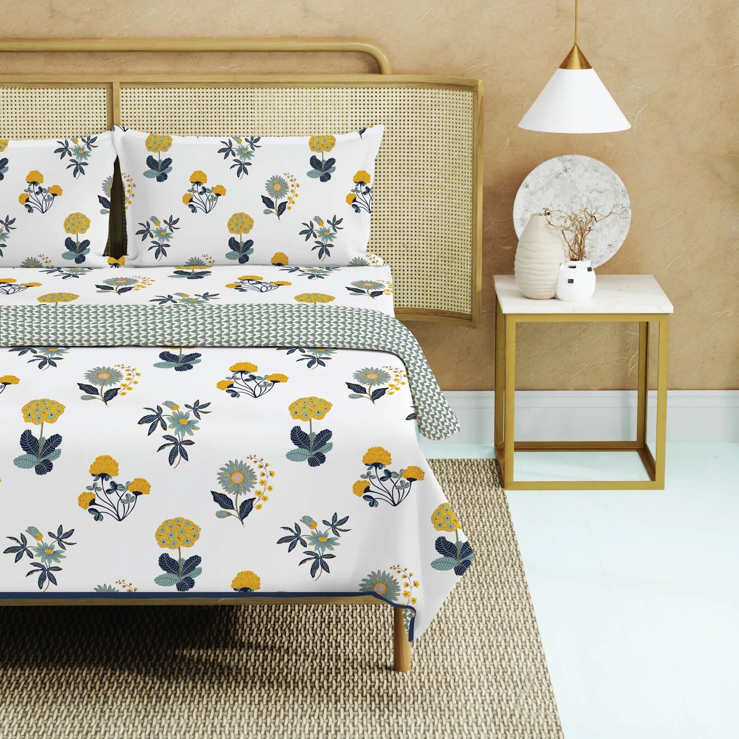 Cotton Bedsheet + AC Cotton Dohar Combo Pack - Radiance White