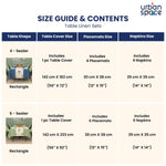 100% Cotton Dining table cover Combo - 1 Table Cloth with Reversible Placemats and Matching solid-colored Napkins - Palm Lagoon Indigo