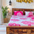 Divine - 100%  Cotton Double Bedsheet with 2 Pillow Covers - Half & Half Paradise Pink