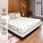 Fitted King Size Cotton Bedsheet - High Garden Yellow