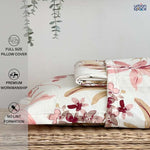 Fitted King Size Cotton Bedsheet - Floral Feast Peach