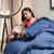 Cotton Bedsheet + AC Blanket Combo Pack - (Combo 19 - Floral feast Torquoise Blue and Grey + Tokyo)