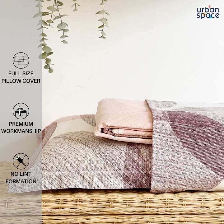 Fitted King Size Cotton Bedsheet - Oval Pink