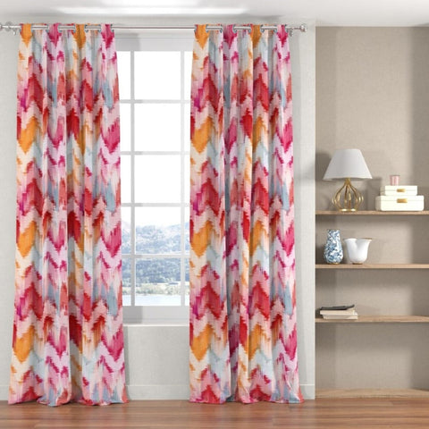 Digital Printed Curtain, Room darkening/Blackout Curtain, Curtain for french window/door, Pack of 2 Curtains, Color Splash