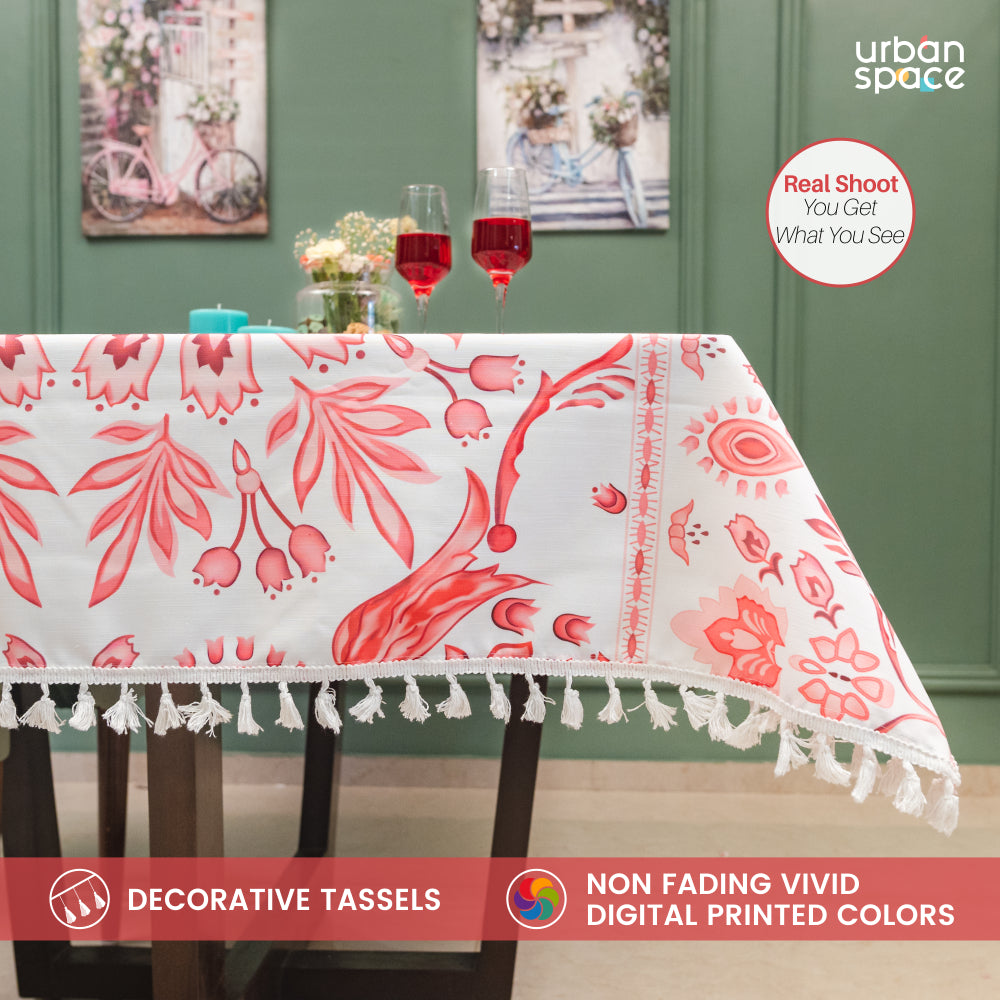 Sicilia Anti Skid & Water resistant Linen textured Premium table cover for dining table - Rhythm