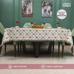 Cotton Curtains + Cotton Table Cover - (Combo 6 - Calico Red + Calico Red)