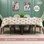 Cotton Curtains + Cotton Table Cover - (Combo 1 - High Garden Yellow + High garden Yellow)