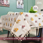 Cotton Curtains + Cotton Table Cover - (Combo 1 - High Garden Yellow + High garden Yellow)