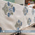 100% Cotton Dining Table Cover, Printed Cotton Table Cloth with Boho Tassels - Liberty Blue