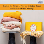 Cotton Stripped Throw | Lightweight Blanket For Living Room Sofa & Chair | Soft & Light Throw For Bed | Use For Picnic & Gifting - Natural & Beige