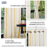 Premium 100% Cotton Embroidery Curtain for Window & Door - Pack of 1 Curtain, Vintage Braid Yellow