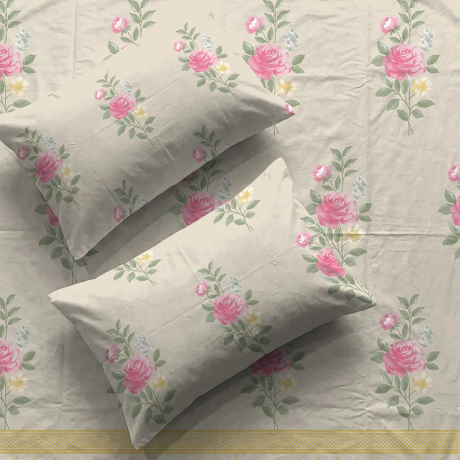 Fitted King Size Cotton Bedsheet - Vintage Rose Soft Brown