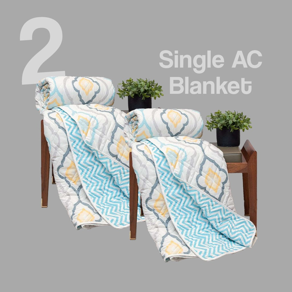 Value Pack - Set of 2 Single Bed Dohars Perfect For Summers - Morocco