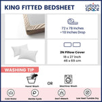 Fitted King Size Cotton Bedsheet - Florabell Blue