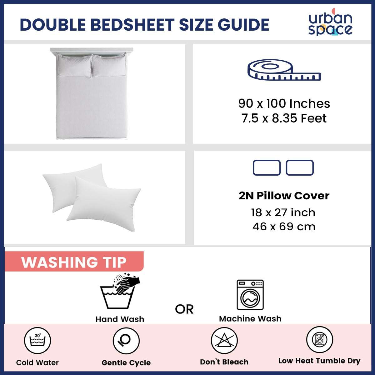 Divine - 100%  Cotton Double Bedsheet with 2 Pillow Covers - Spring Torquoise