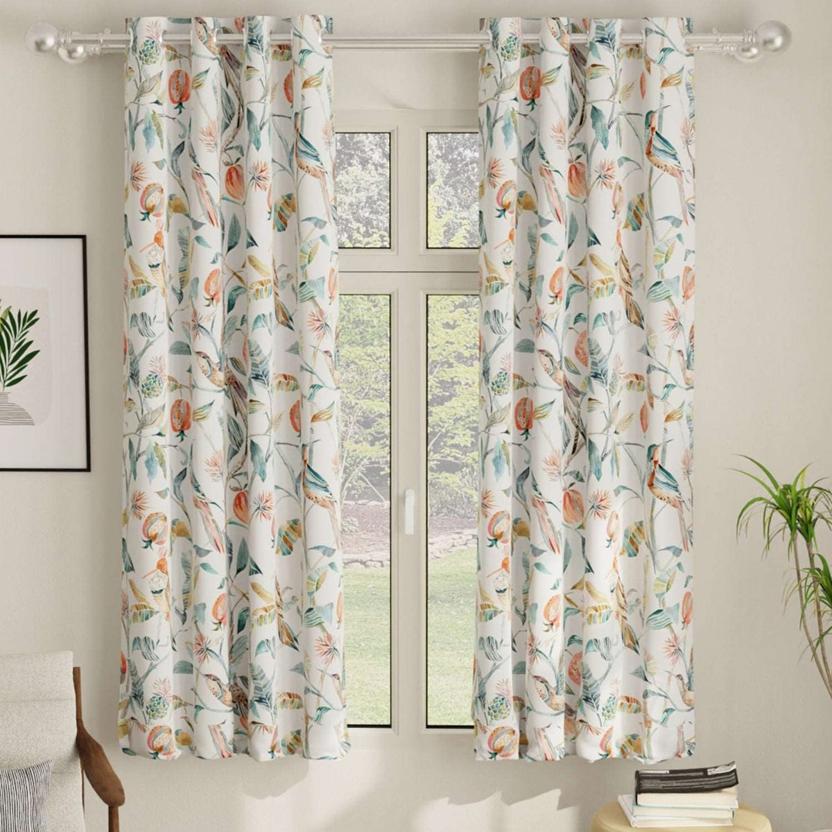 Blackout Curtains, Digital Printed Curtains, Pack of 2 Curtains - King Fisher