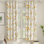 Blackout Curtains, Digital Printed Curtains, Pack of 2 Curtains - Cone Flower - Yellow