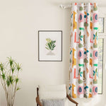 Blackout Curtains, Digital Printed Curtains, Pack of 1 Curtains - Jungle Safari Buttercream