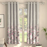 Blackout Curtains, Digital Printed Curtains, Pack of 2 Curtains - Winter Crocus Pink