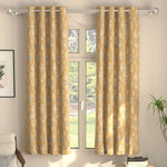 Blackout Curtains, Digital Printed Curtains, Pack of 2 Curtains - Imperial Mustard
