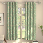 Blackout Curtains, Digital Printed Curtains, Pack of 2 Curtains - Imperial Sage Green