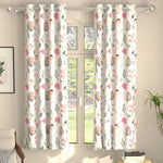 Blackout Curtains, Digital Printed Curtains, Pack of 2 Curtains - Frost Flora Pink