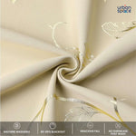 Gold Foil Printed 80-85% Blackout Curtains - Pack of 1 - Vine- Beige