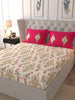 Divine Collection - 144 TC 100% Cotton Double Bedsheet With 2 Pillow Covers, Motif Red