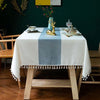 Sicilia : Anti Skid & Water Resistant Linen Textured Table Cloth For Dining Table, Table Cover For Center Table -Mid Blue